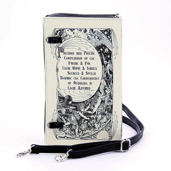 Book of Faerie Leather-bound Book Crossbody Purse, Magical Mystical Fairy Gift! - Picture 3 of 3